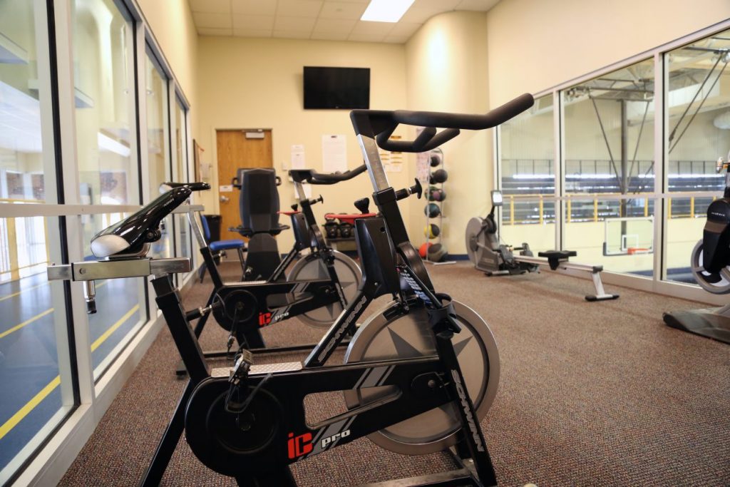 Exercise bike in the wellness center